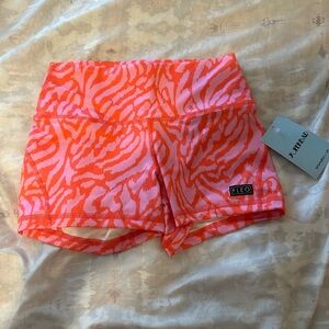 Fleo Pink and Orange Athletic Shorts Vibrant Lightweight Design